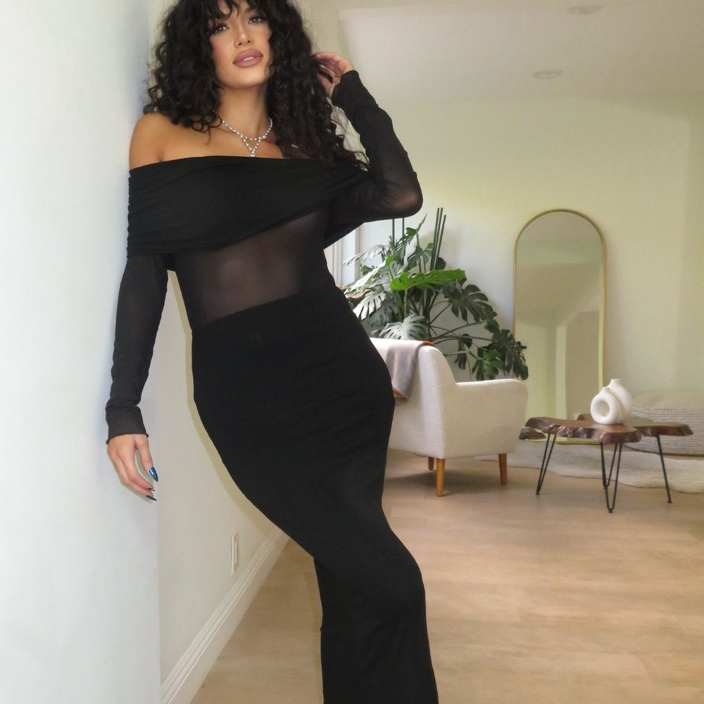 Elegant Black Off-Shoulder Dress